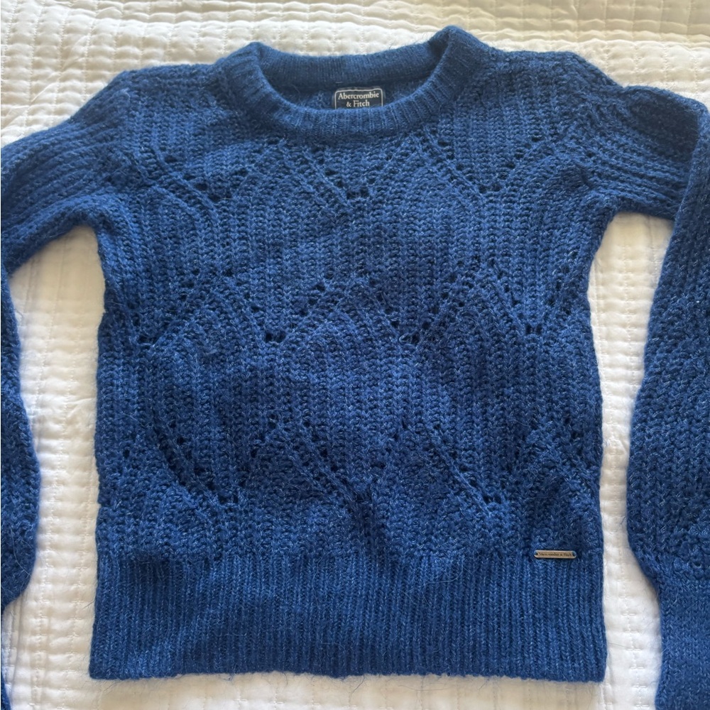Abercrombie & Fitch Women's Royal Blue Crewneck Sweater